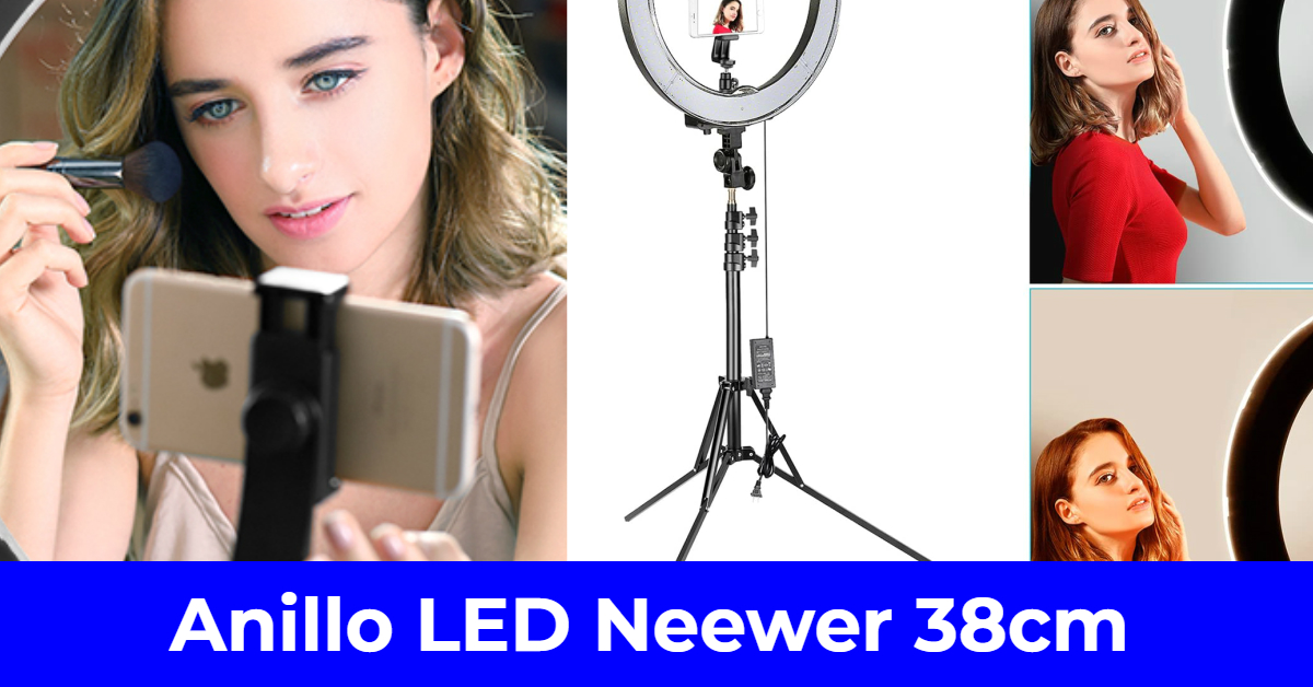 Aro de luz LED NEEWER 18 pulgadas con soporte de 79 pulgadas